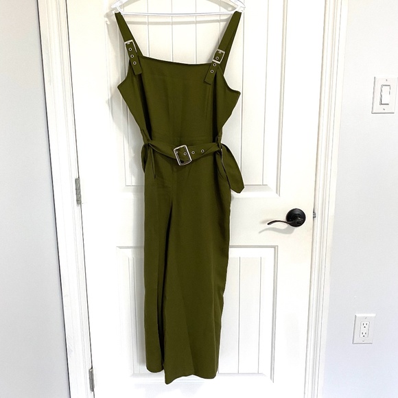 Army Green Wide Legged Jumpsuit - Picture 1 of 3